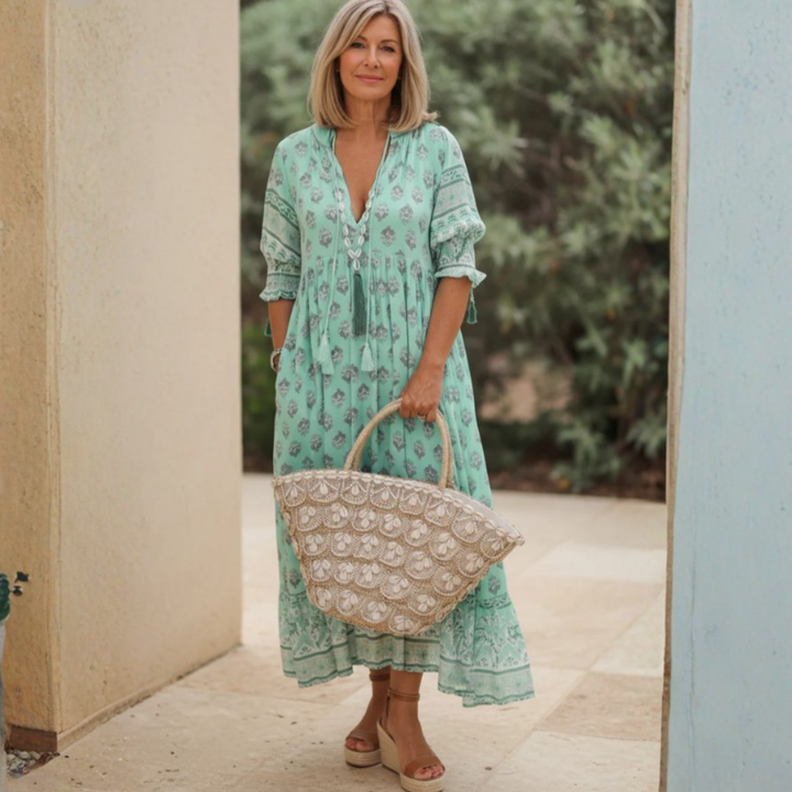 KIARA - PRINTED HALF-SLEEVE DRESS