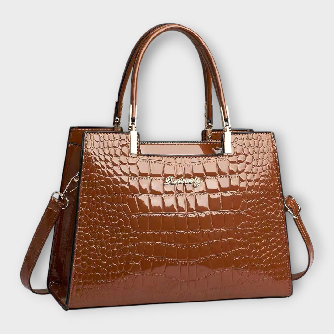 Olívia -  Shiny Crocodile Skin Pattern Handbag