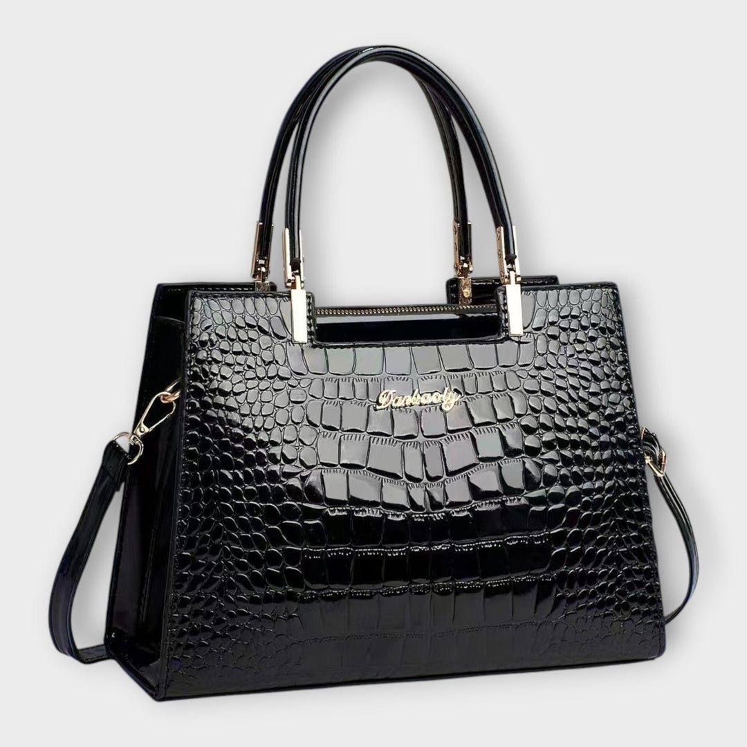 Olívia -  Shiny Crocodile Skin Pattern Handbag