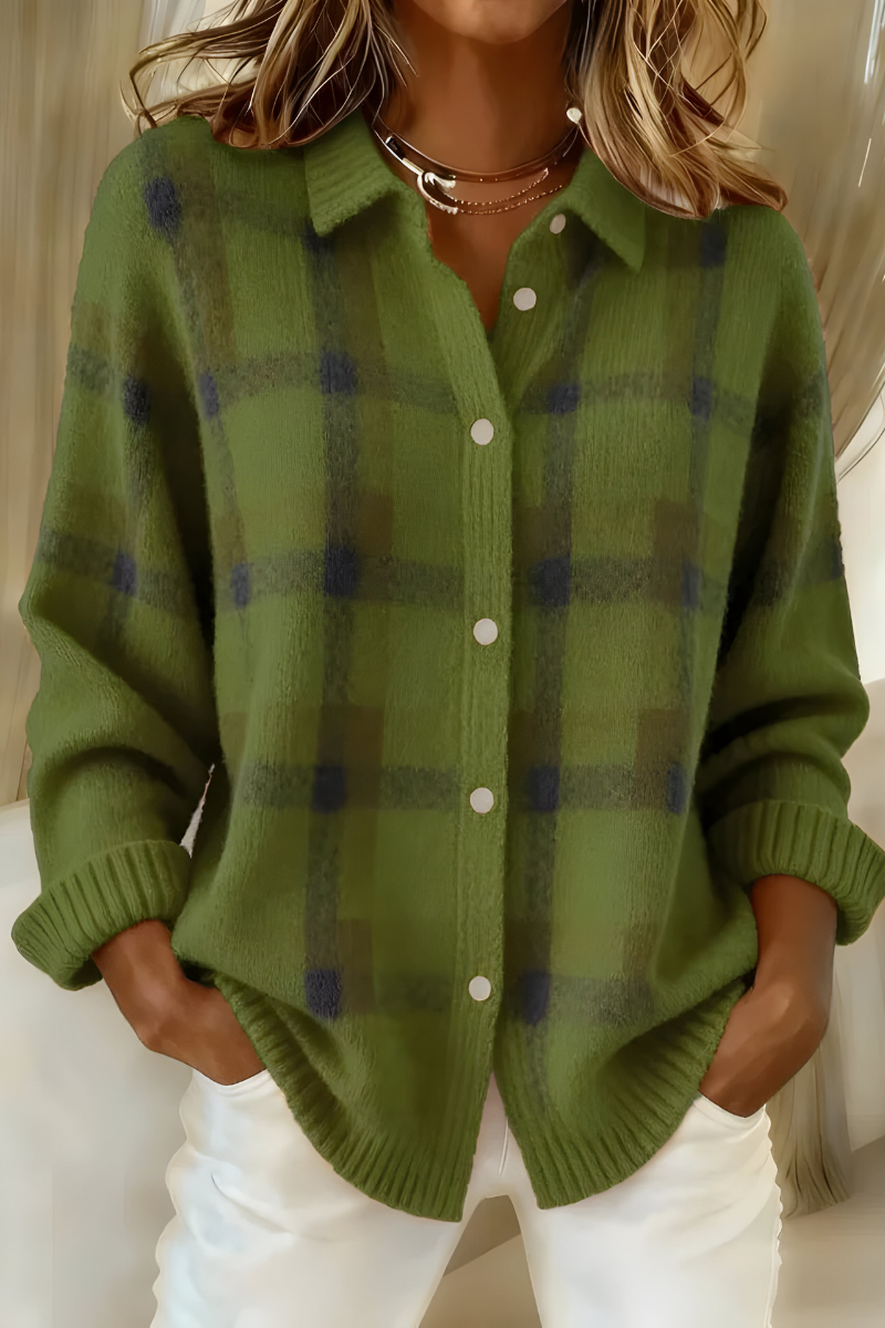 Anna | Soft Knit Cardigan with Checks
