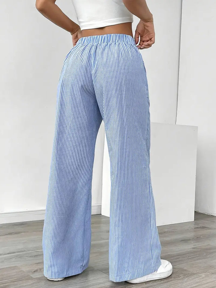 Alina™ | Elegant Striped Trousers with Pockets