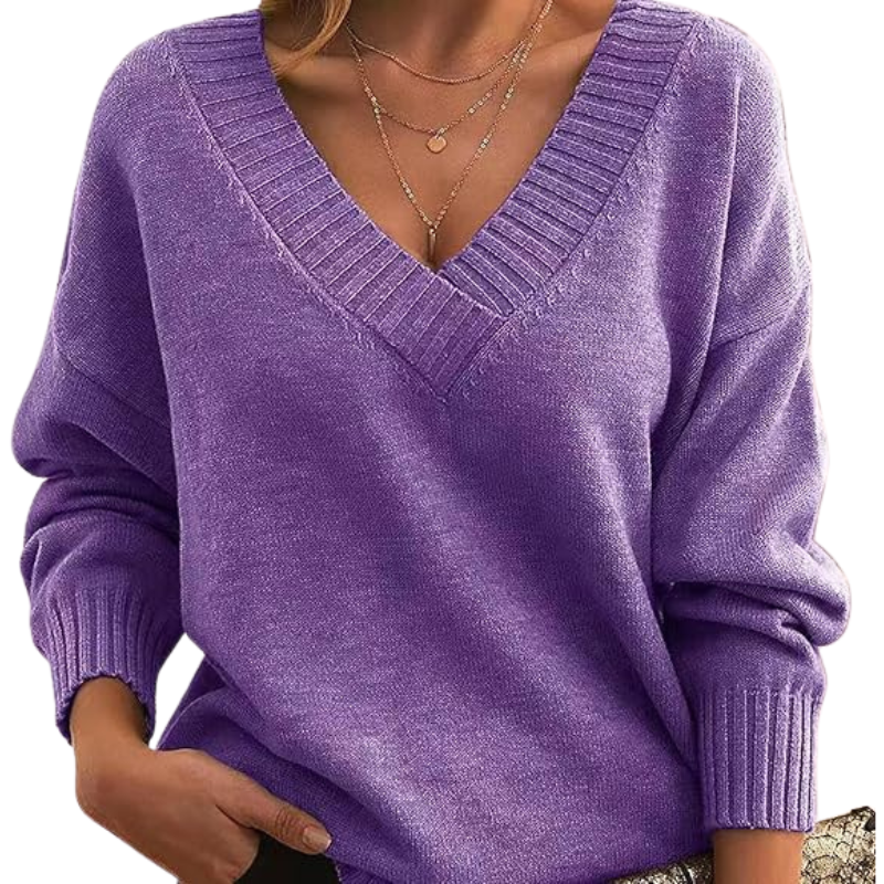 Luxury cashmere jumper with V-neck Perfect for everyday wear