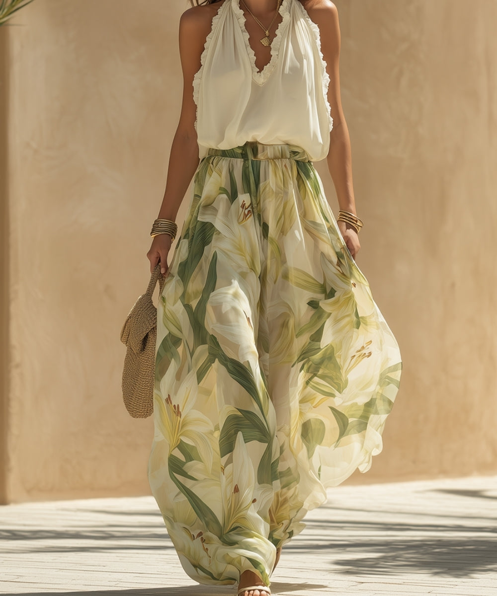 Lysandra | Elegant Printed Lily Fluid Set