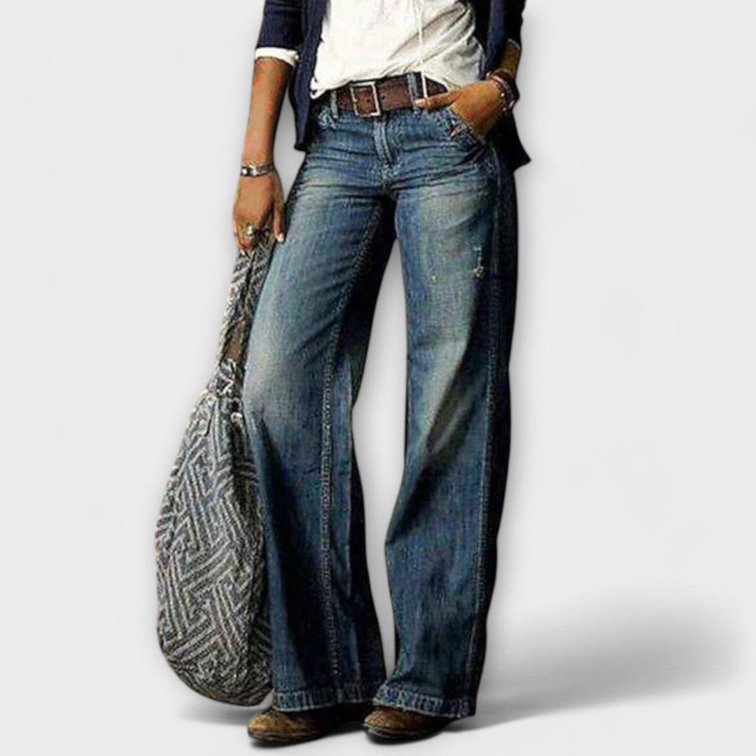 Cess - Wide-Leg Denim Pants