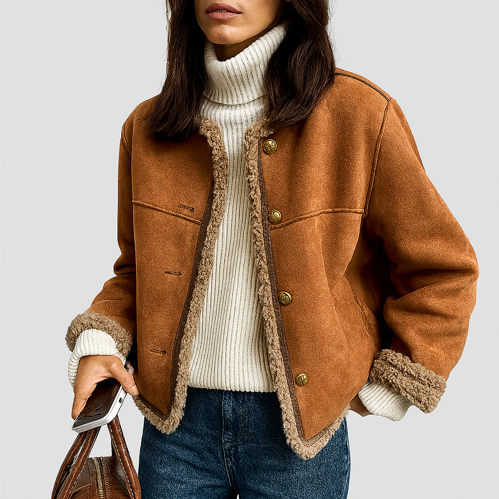 Isabella | Shearling Button Jacket