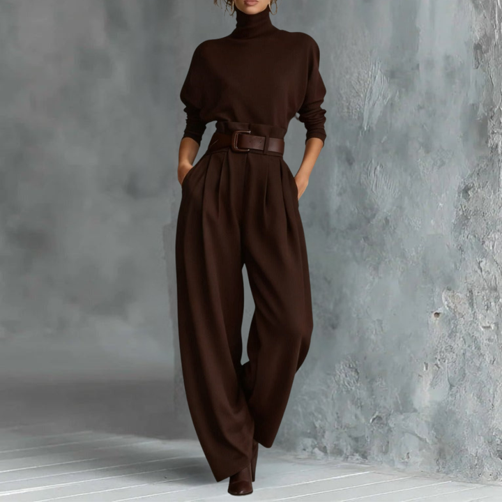 JULIET | Turtleneck top & straight-leg trousers set