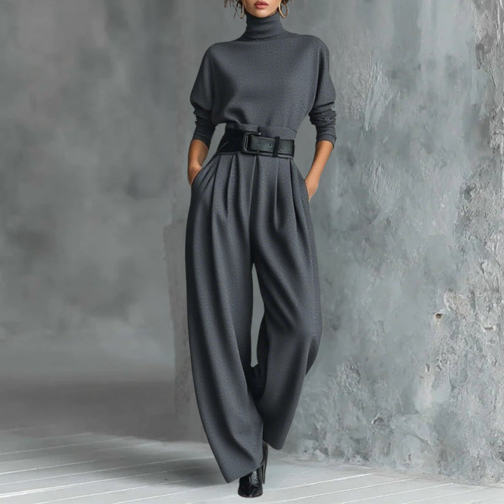 JULIET | Turtleneck top & straight-leg trousers set