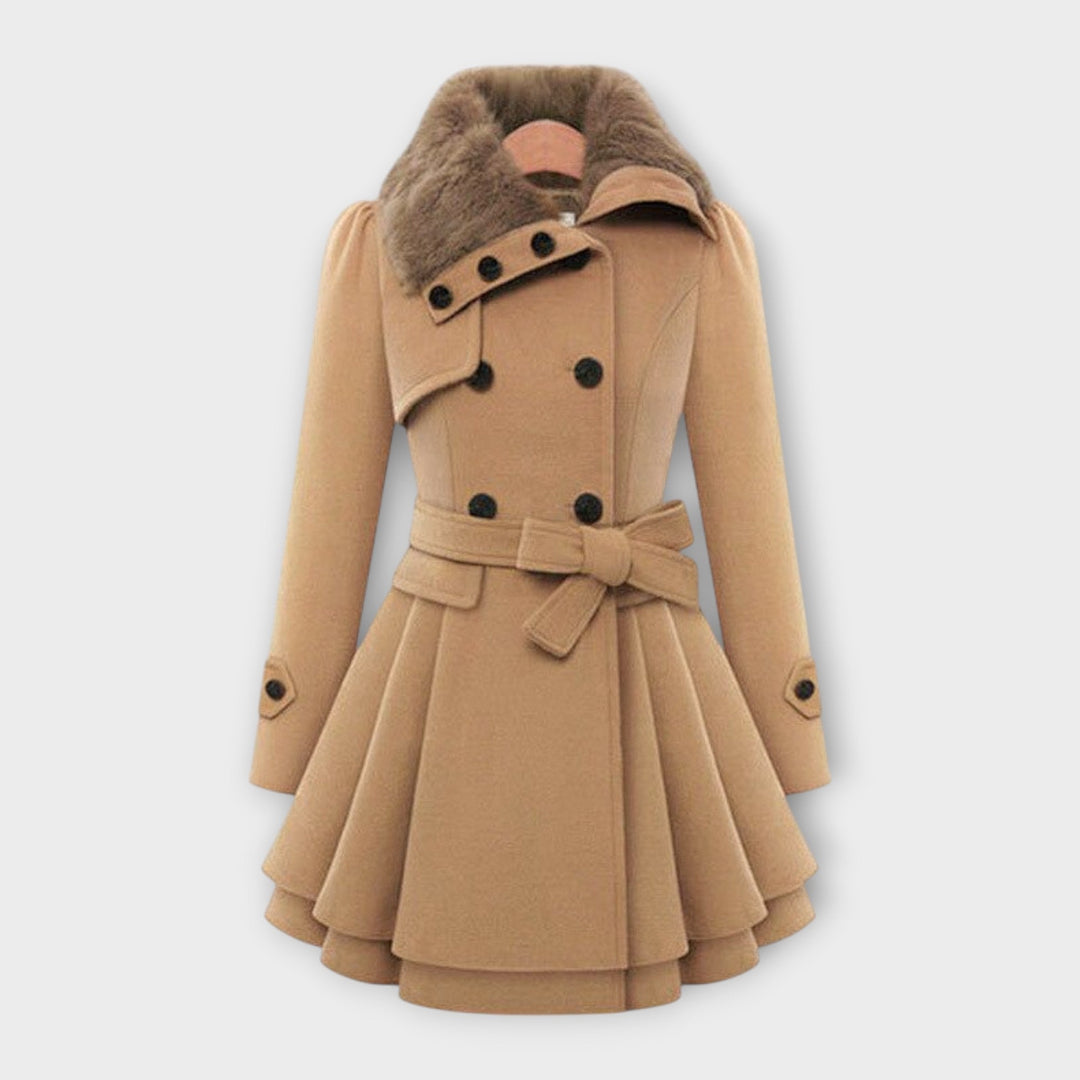 Emma | Elegant Coat with Faux Fur Collar