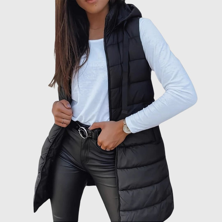 RAIN | Hooded Long Puffer Vest