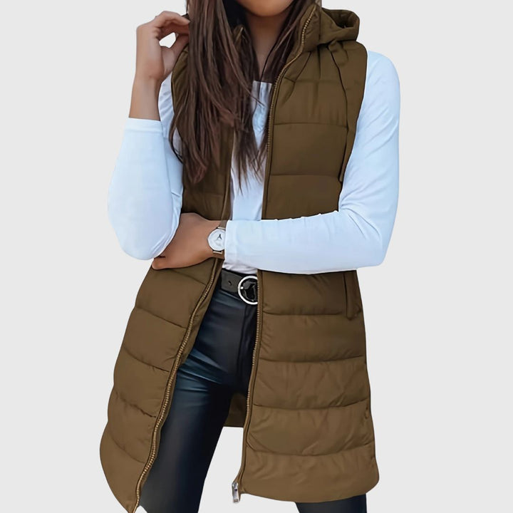 RAIN | Hooded Long Puffer Vest