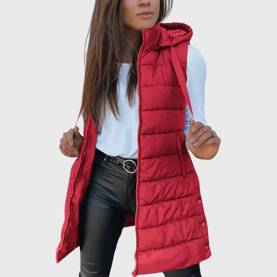 RAIN | Hooded Long Puffer Vest