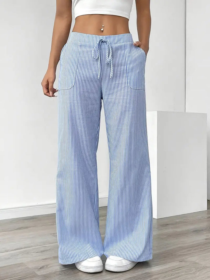 Alina™ | Elegant Striped Trousers with Pockets