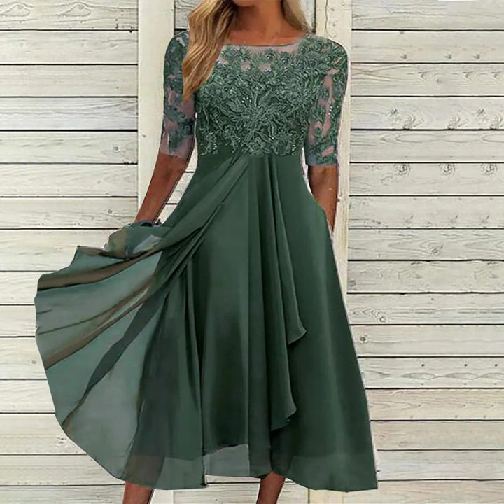 Zaria™ – The Flattering Lace Midi Dress