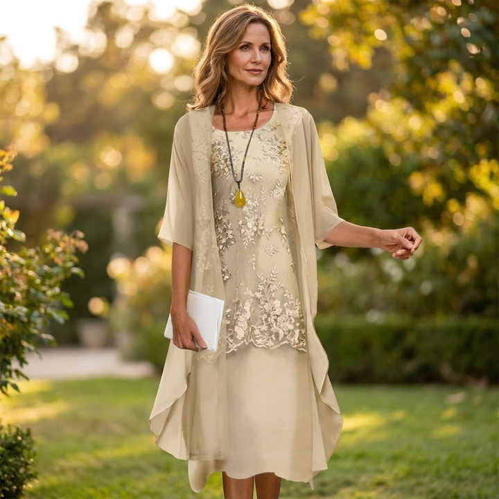 Eleanor | Elegant Chiffon Two-Piece Dress