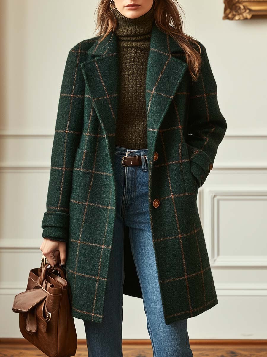 MALORY | British Tweed Jacket with Retro Check Design
