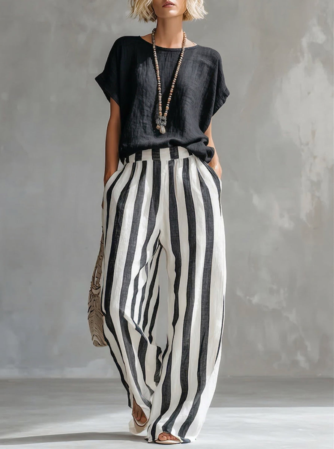Sienna™ Relaxed Striped Linen Blend Set